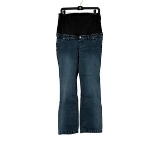 Announcements Maternity Jeans Womens Indigo Bootcut Full Belly Panel Denim Med